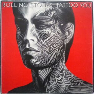 Albumhoes van Rolling Stones – Tattoo You (1981), met nummers gespeeld tijdens De Kuip-concerten in 1982