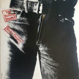 Albumhoes van Rolling Stones – Sticky Fingers (1971), een iconisch album met de beroemde rits-cover ontworpen door Andy Warhol