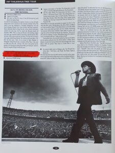 Artikel uit onbekend tijdschrift gepubliceerd na de The Joshua Tree Tour in De Kuip Rotterdam in 1987