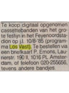 Advertentie - Los Vast Kuipspektakel 1985-08-10