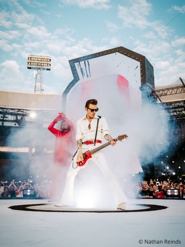 DI‑RECT op het podium tijdens het allerlaatste concert in Stadion Feyenoord, Poptempel De Kuip.