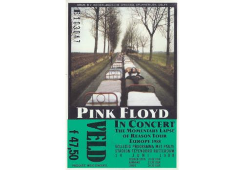 Origineel concertticket voor Pink Floyd’s Momentary Lapse of Reason Tour in De Kuip Rotterdam in 1988